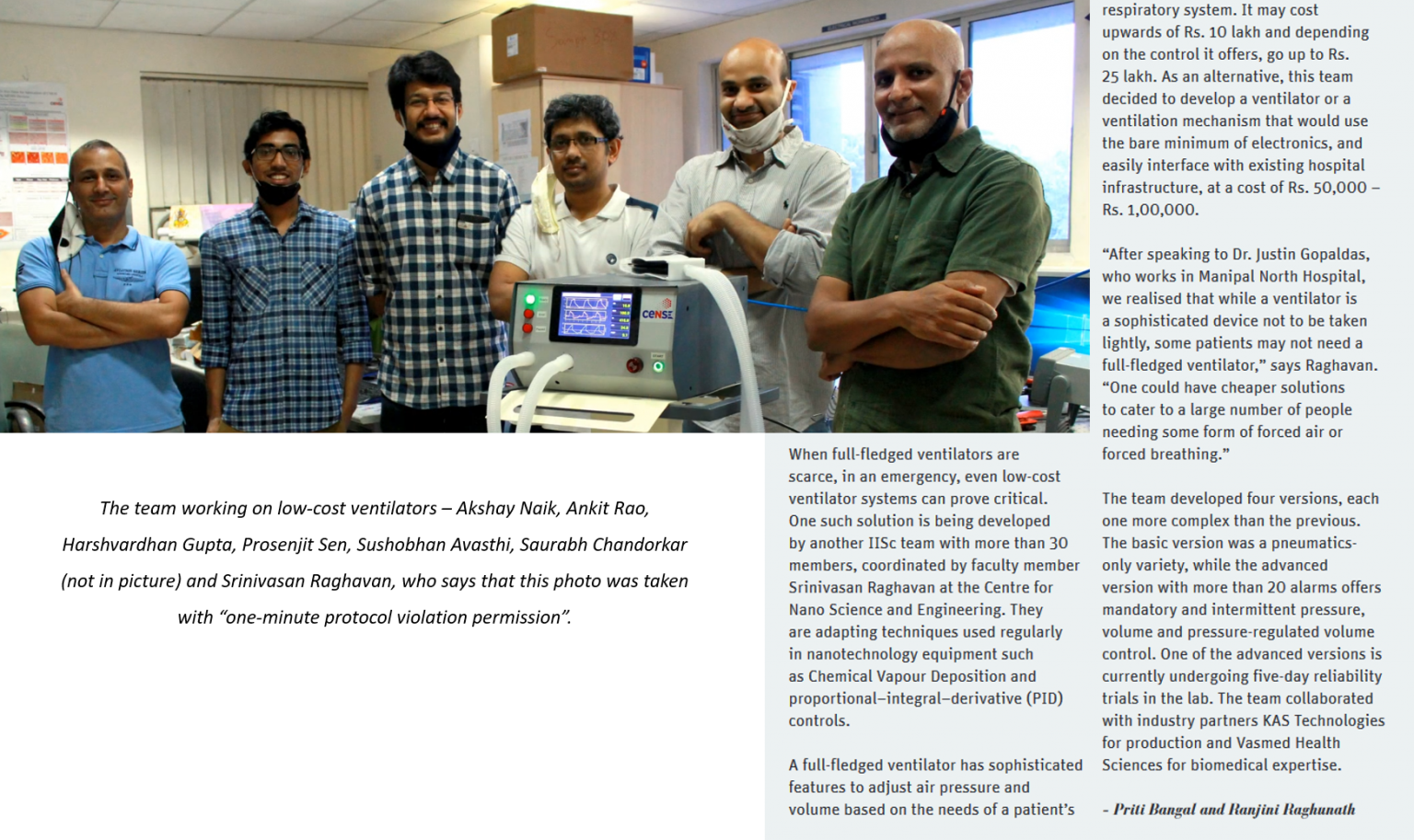 Our Story – Ventilator | CeNSE | IISc